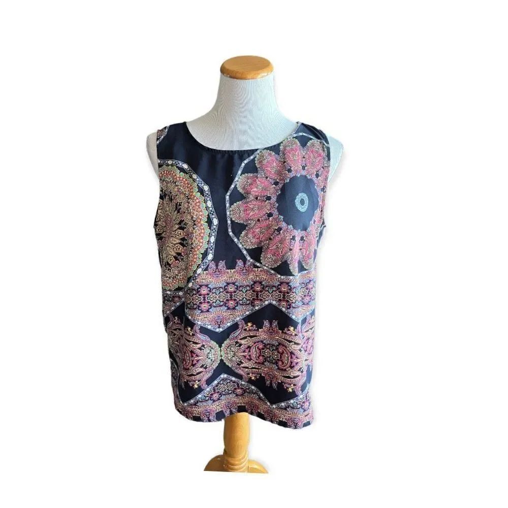 Women Renee C Kaleidoscope Pattern Sleeveless Top - Sz L